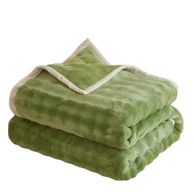 Wholesale 100% Polyester Queen Size Fluffy Fleece Winter Solid/Striped Pattern Woven Blanket Warm Soft for Full Bed