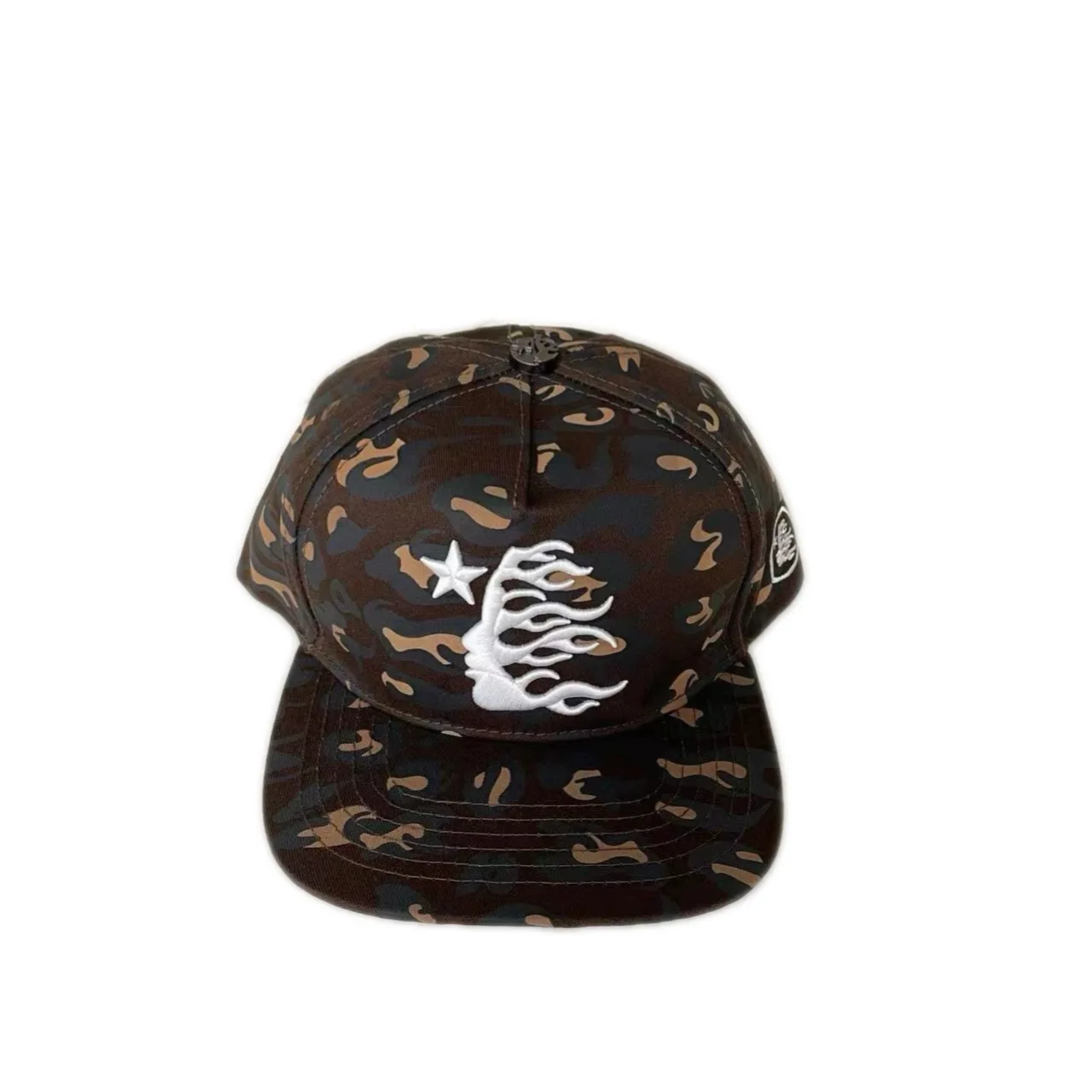Hellstar Studio Rhinestone-Embroidered Cotton 6-Panel Baseball Cap | Mens/Womens Unisex Sports Hip-Hop Adjustable Snapback