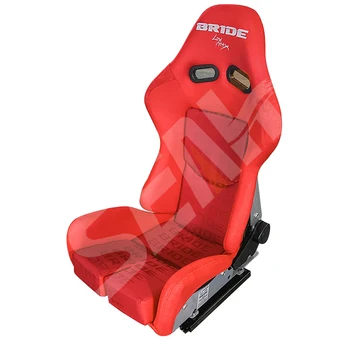 WZSEAHI Red BRIDE Bucket Racing Seat Universal Adjustable Car Racing Seat with Slider