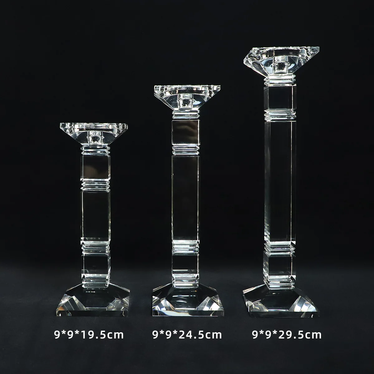 Wedding Central Decoration Heavy Solid Square Home Goods Glass Crystal Candle Holder factory