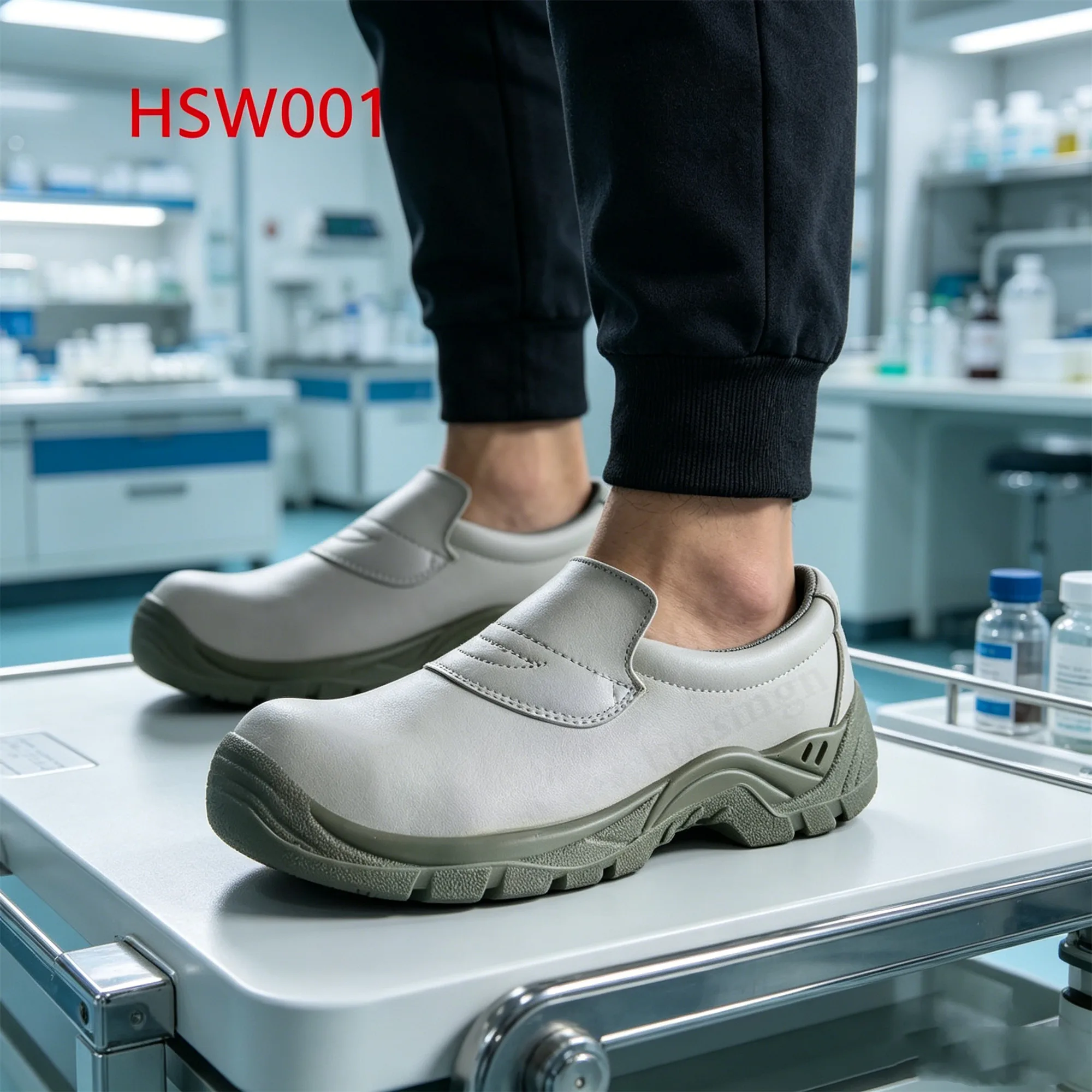 ZYF,Qatar Market Popular Pull on Style ESD White Safety Shoes Pharmaceutical Standard Work Clogs with Steel Toe Cap HSW001
