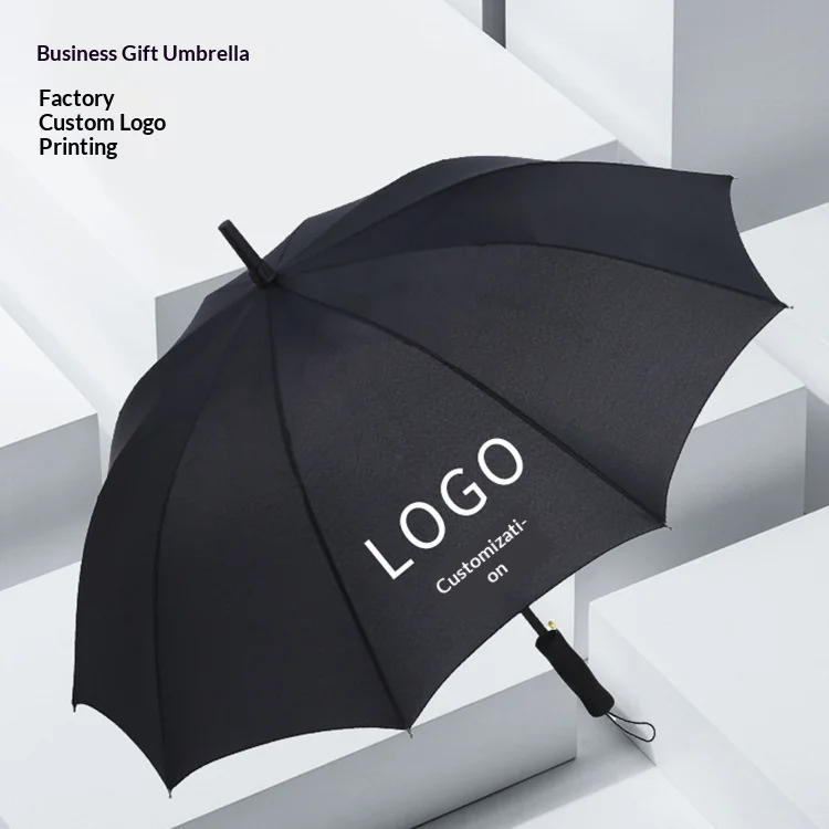 Manufacturer Produces Wholesale Custom logo Text Printing Fully Automatic Golf Umbrellas UPF30+ UV protection Long-handled for preview 3