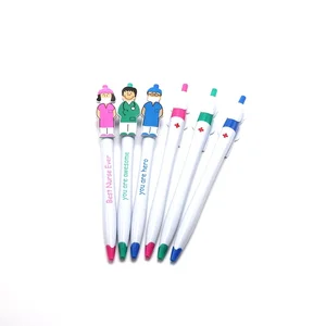 Novelty Low Moq Promotional Nurse or Doctor Shape Clip Design Ball Pen in Stock for Nurse Day Gifts