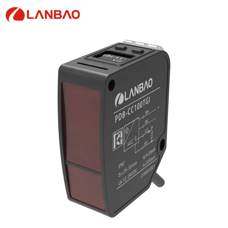 Economical 50mm RS485 Output Digital Display Laser Displacement Sensor 12-24VDC Optical Sensor