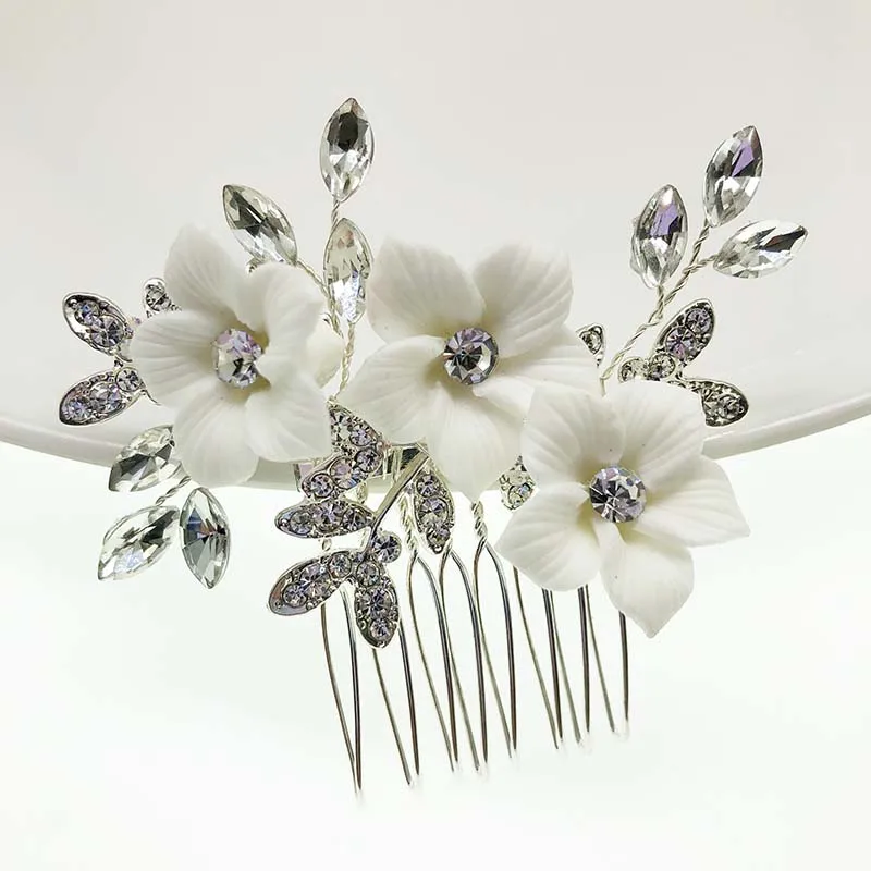 SHSS2072 AliExpress Горячая Распродажа модный керамический цветочный гребень для волос заколки цветок свадебные гребни для женщин