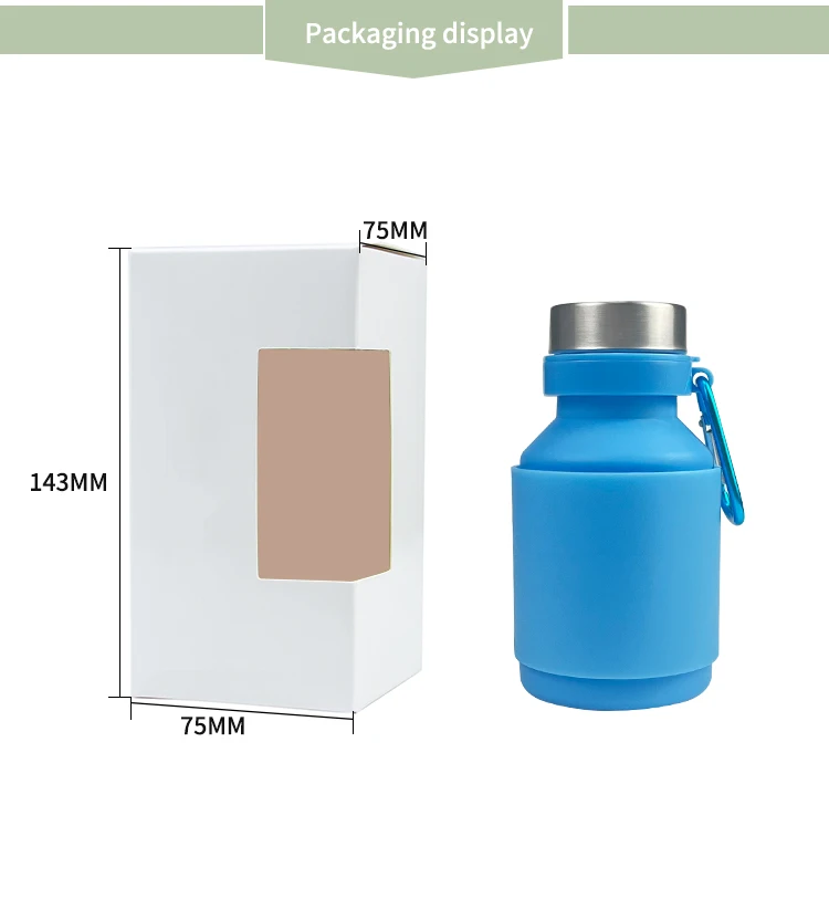 Custom Logo Bpa Free 550ml Silicone Foldable Water Bottle Portable ...