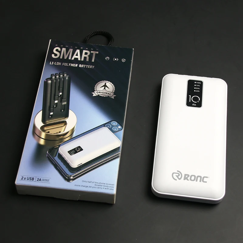 Biggest Discount Hot Sale Built in Cable Portable Charger Fast Charging  10000Mah 20000Mah Cheap Custom Power Bank
