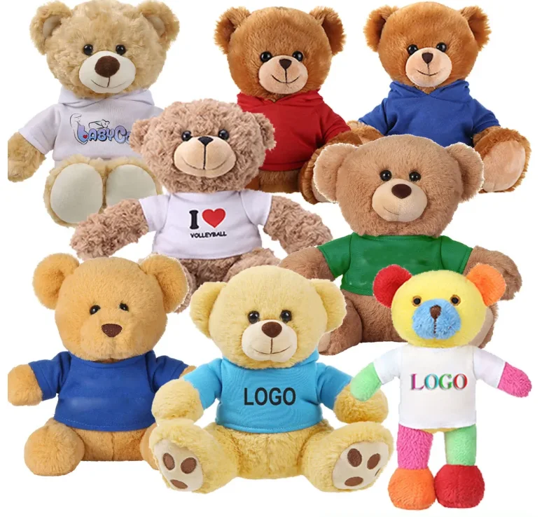 Wholesale Sublimation Plush Teddy Bear T Shirt Brand Your Logo Custom