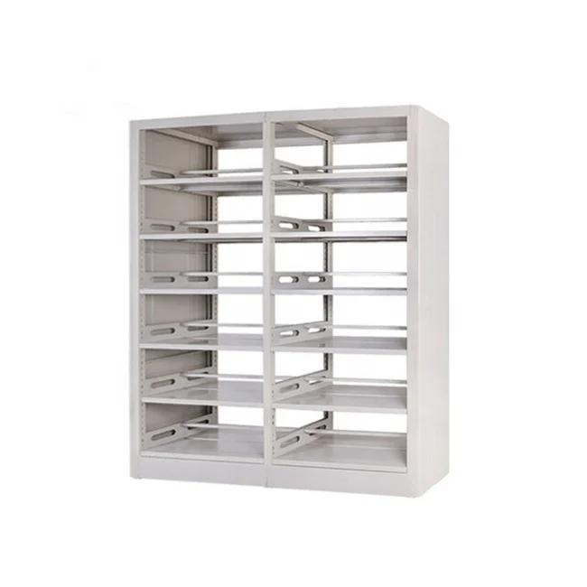 Modern Steel School Library Double Sided Storage Bookshelf Kd Structure