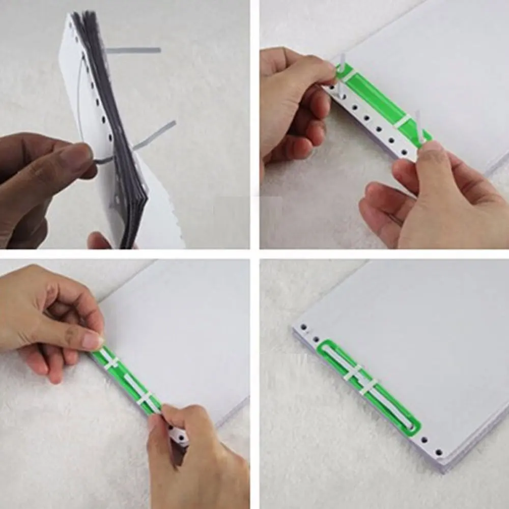 2-Piece Paper Fasteners Plastic Organizer Binders Paper Fasteners Colorful Documents Files Clip