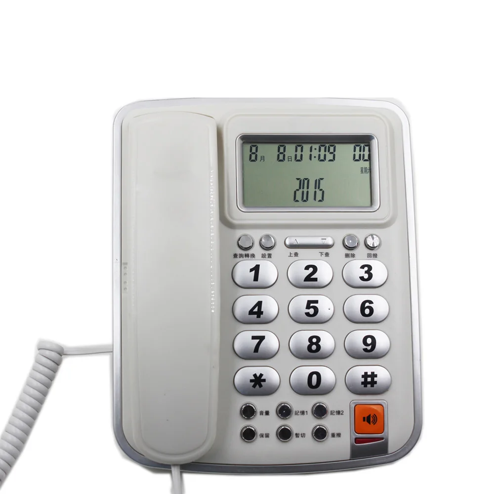 Analogue Caller ID Fixed corded Phone  with big key Single Line telephones