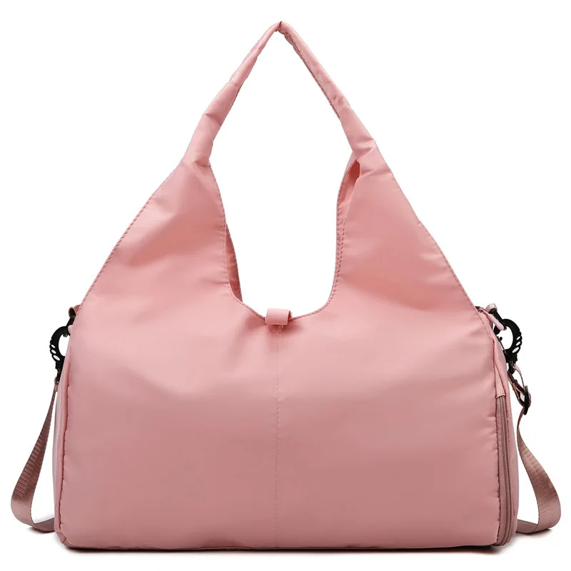 Fashion Crossbody Short Trip Bag Women Yoga Fitness Water-Resistant Independent Shoe Compartment Zipper Closure Stowable Single