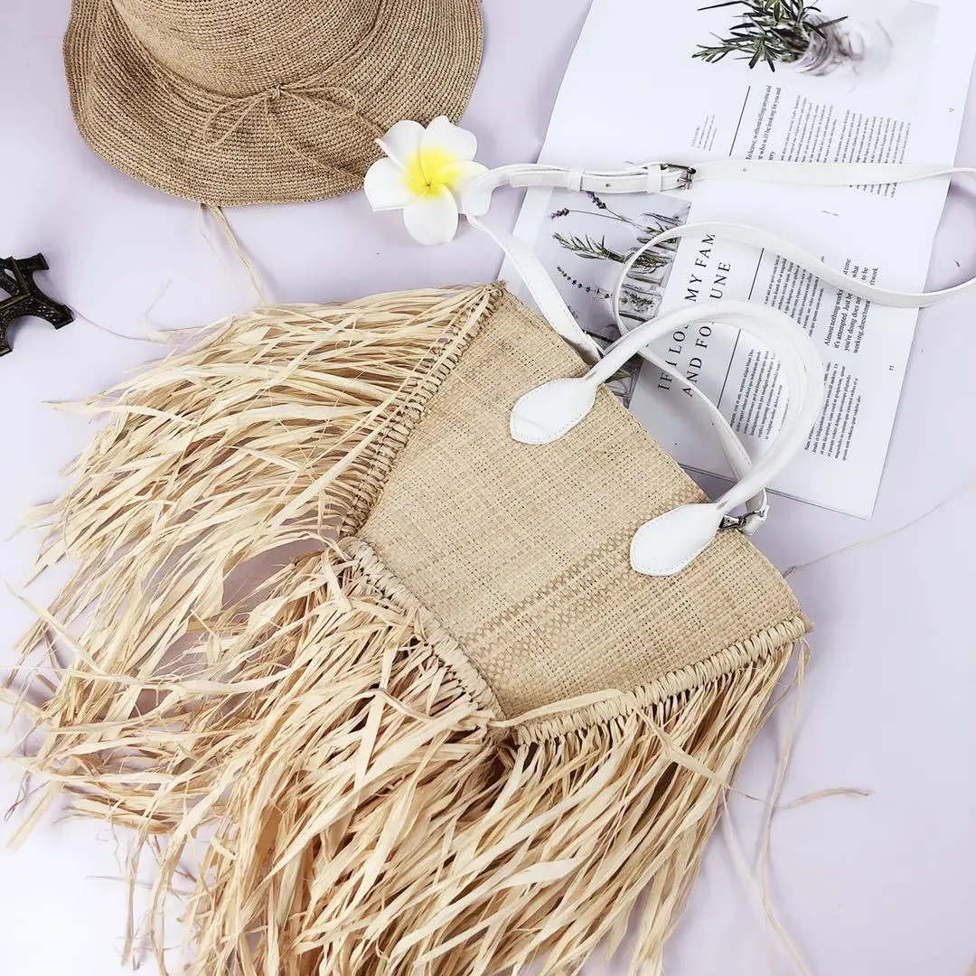 Pochette Donna Cerimonia LHHMZ Pochette Di Paglia Per Donna A Forma Di Fagottino - Borsa Intrecciata Da Spiaggia Estiva Pochette Di Perline