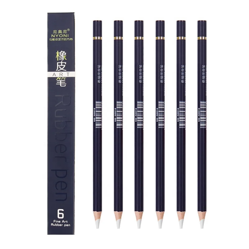 6PCS Eraser Pencils for Artists Highlight Eraser, Pencil Rubber