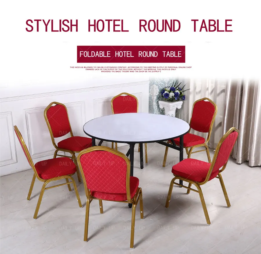 Foldable Dining Desk Solid Wooden Banquet Catering Hotel Round Table Sizes 4 5 6 7ft Hotel Restaurant Dining Hall Wedding Table