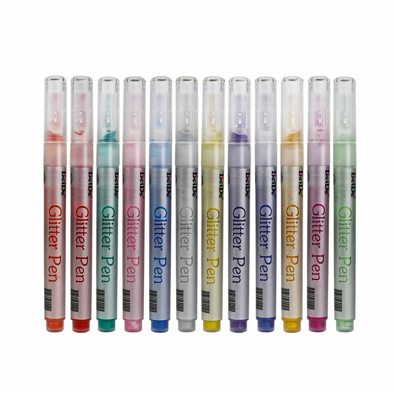 Water-based 1mm Tip Glitter Marker Pen for Art Painting Drawing