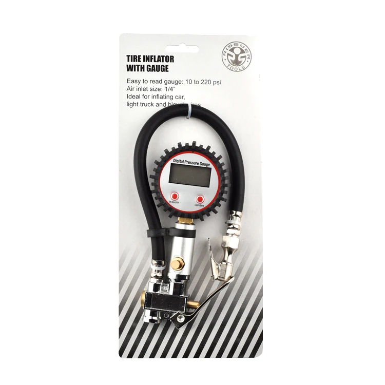 Высокоточный Многофункциональный цифровой манометр для накачивания шин с воздушным патроном и шлангом для автомобилей и грузовиков