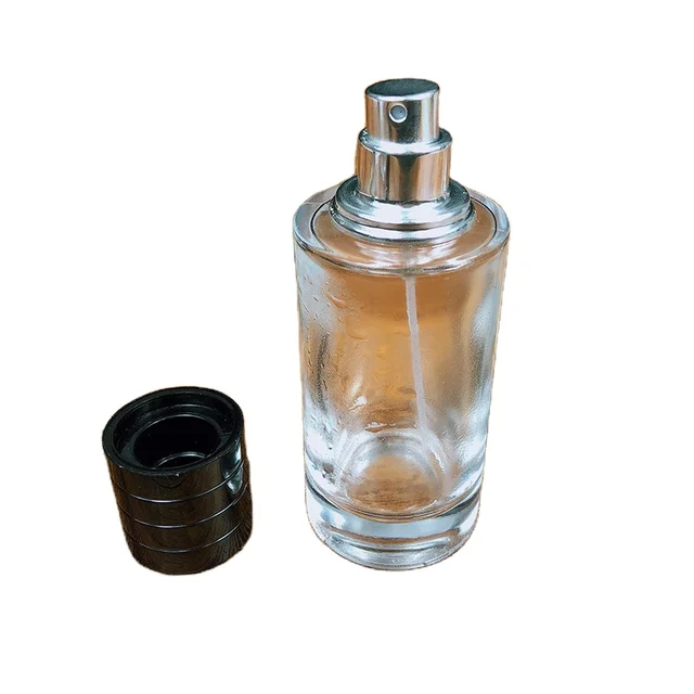 2025 Transparent Glass Perfume Bottle Portable Cosmetics Sub Bottle Empty Cylindrical Bayonet Spray Bottle