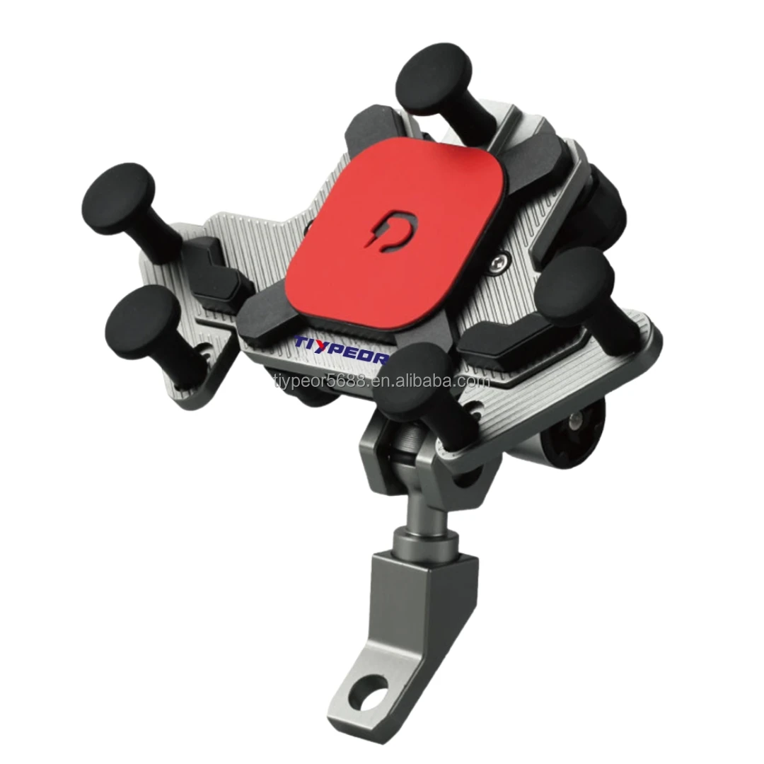 product tiypeor universal motorcycle bicycle bracket maglev shock absorption 15w wireless charger mobile phone 360 degree adjustment-6