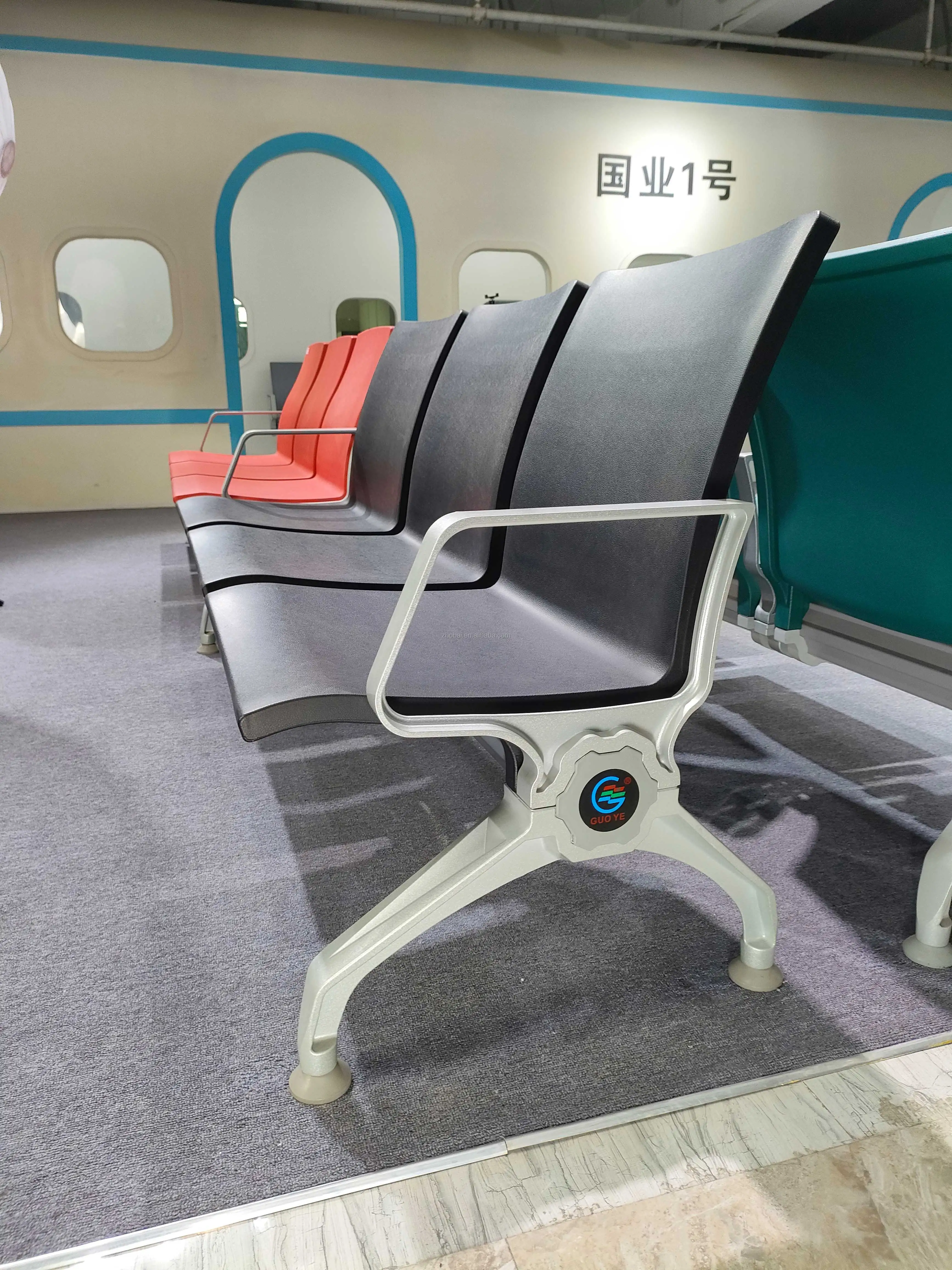 Customized High Quality Modern Commercial 1 5-Seat PU Hospital Waiting Chairs Eco-Friendly Dining School Gym Clinic Dental 4