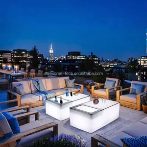 Modern Rechargeable KTV Party Bars Furniture Color-Changing Plastic Led Table for Home Bar