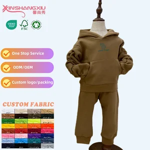 High Quality Toddler Boys Two Piece Hoodies Set Winter Clothes for Kids Sweatsuit Baby Jogger Sets 100% Cotton Print Casual