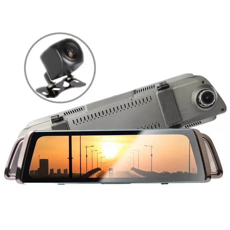Écran tactile 10" DVR voiture caméra rétroviseur Dash Cam Full HD 1080P Video Rec... 