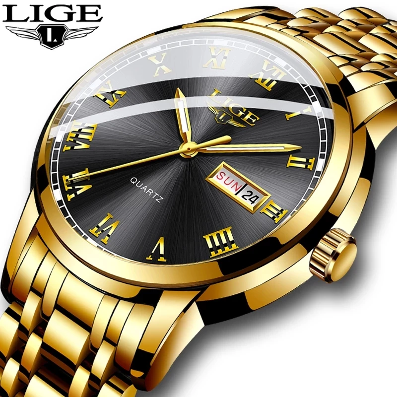 ルイージ LIGE 9846 Luxury Men's Diver Watch - Waterproof Quartz Wristwatch