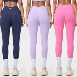 MIQI Custom Nylon Yoga Leggings Gym Wear Workout Fitness Clothings Women High Waisted Yoga Leggings