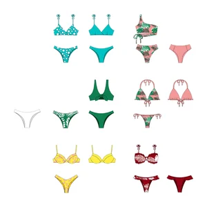 2026 Beachwear Swimwear Manufacturer Customized Printed Floral Swimsuit Women's Logo Bikini