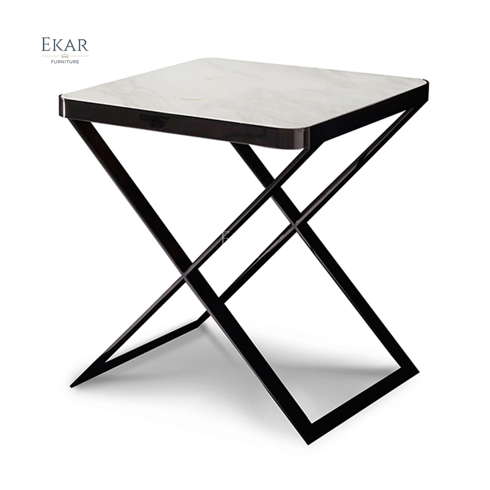 Elegant Jazz White Marble Corner Table  Elevate Your Home Decor