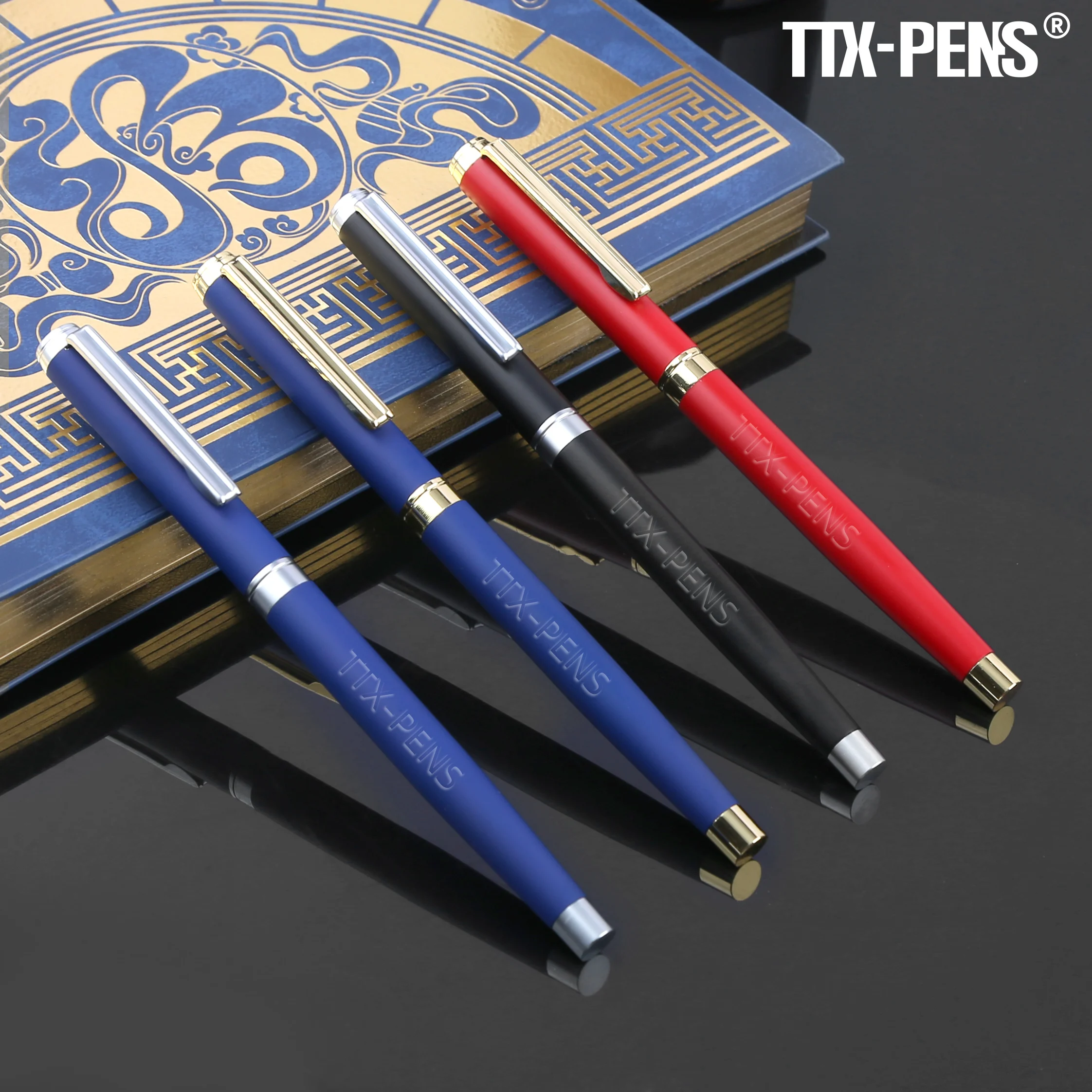 TTX Custom Logo Roller Ball Pen with Exquisite Classic Design 1.0mm Writing Width Commemorate Gift