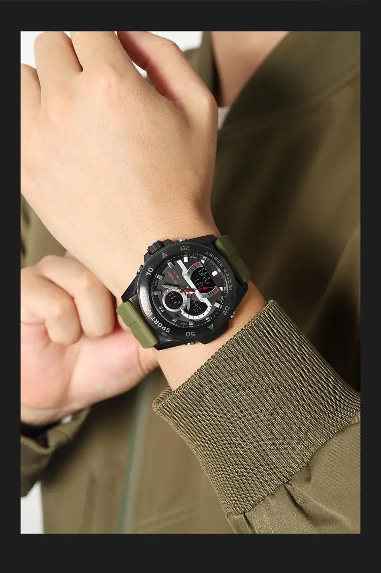 Skmei 2486 Top 10 Brands Hot Sell Man Digital Watch Stylish Silicone Band Waterproof Calender Chronograph Casual Watch Supplier