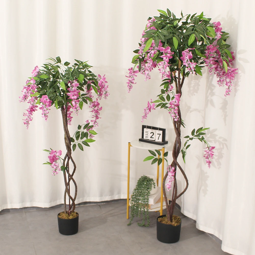 JWT3664 Artificial Potted Wisteria High Quality Outdoor Large Pot Succulent Home Bouquet Hanging Plant 150cm Environmental - Image 5