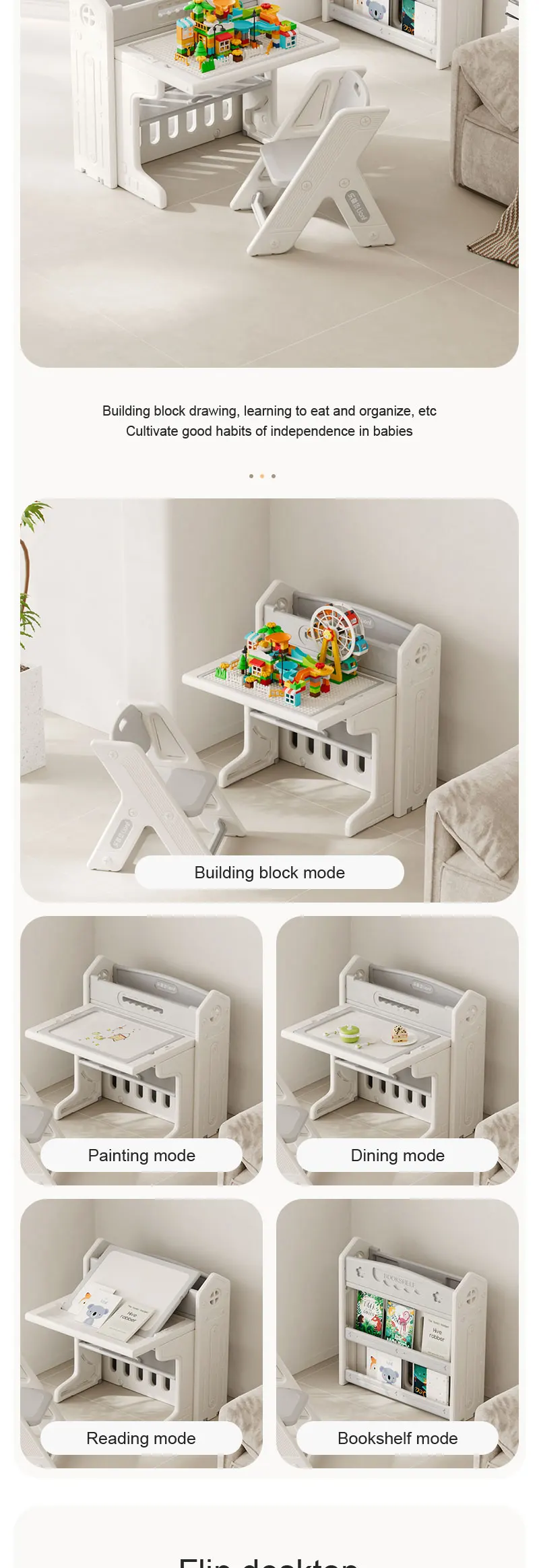 Feelkids Multi Building Blocks Table Children Plastic Reading Study Desk Baby Dining Learning Kids Play Table and Chairs  Set details