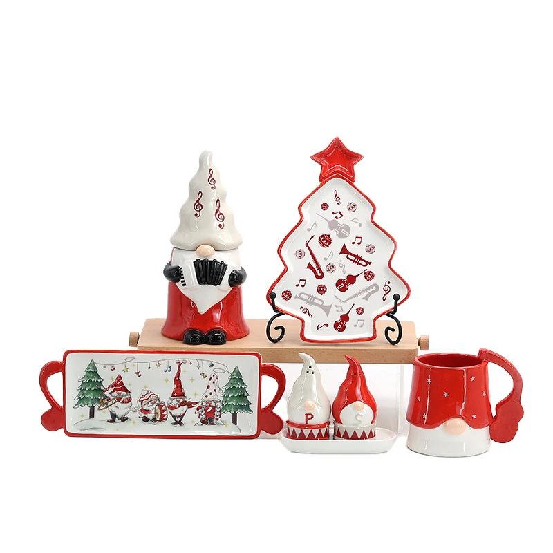 Christmas Ceramic Tableware Christmas Music Old Man Kitchen Tabletop Decoration Cute Pepper Pot Christmas Party