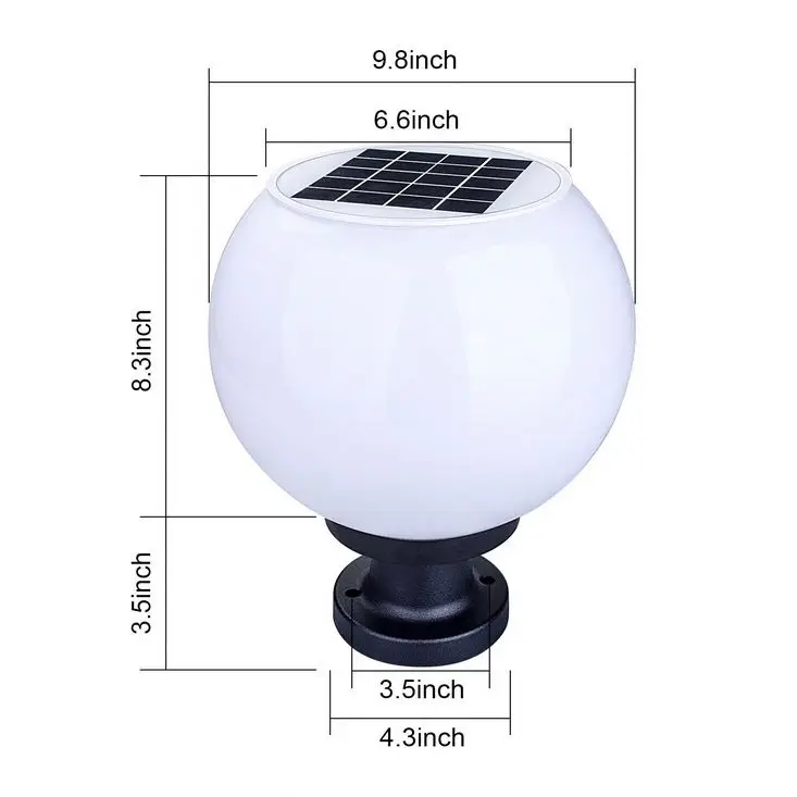 200mm Solar Garden Ball Light White Main Gate Pillar Lights Household Outdoor Waterproof Acrylic Globe Decorative Lighting Led Buy Solar Gate Light Led Led Post Top Light Solar Lights Outdoor Pillar Light Product