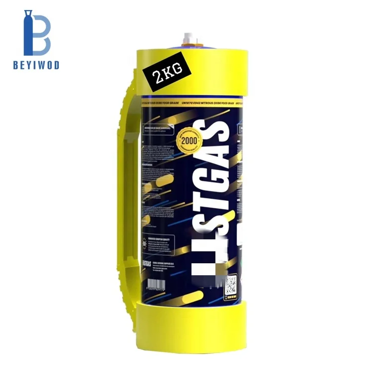 Chargeurs à la crème fouettée personnalisés 3.3L 2kg Bouteilles de gaz jetables avec buse silencieuse et saveur de bleuets alimentaires