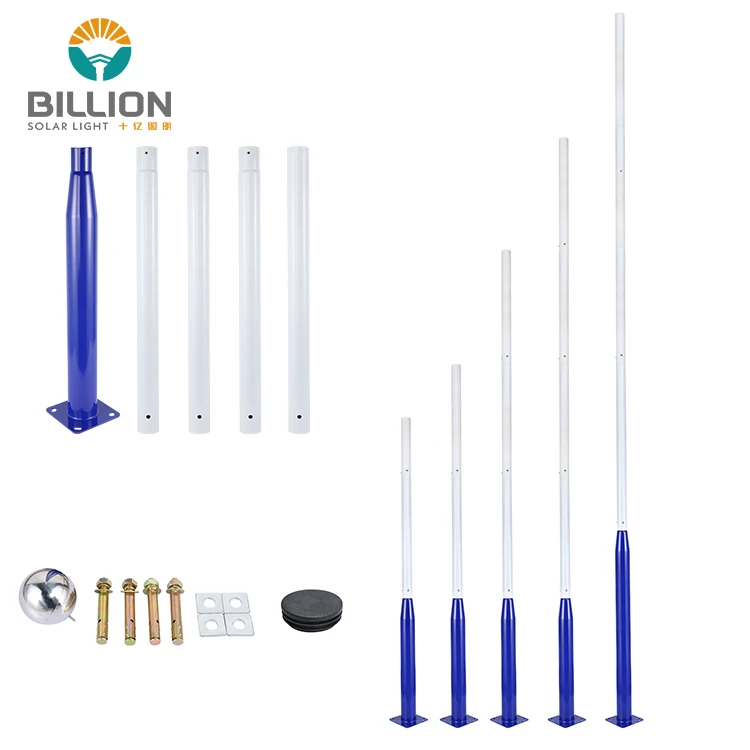 Высококачественные наружные оцинкованные стальные фонарные столбы, 2,5 м, 3 м, 3,5 м, 4 м, 5 м, 6 м