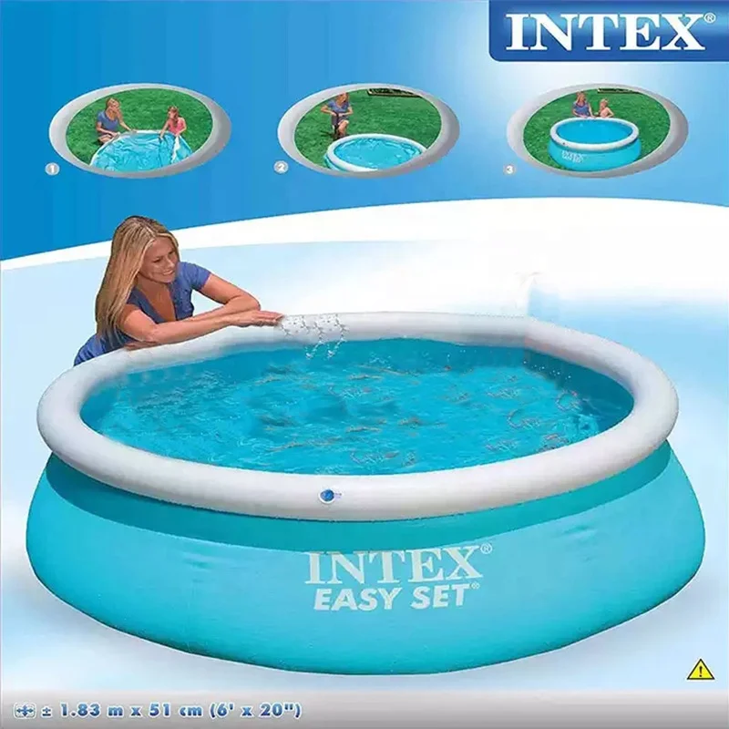 Intex 28101 Inflatable Above Ground Outdoor Easy Set Swimming Pool