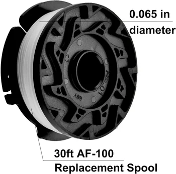 AF100 Ersatzspule Für Black & Decker Rasentrimmer – 9 M, 0,2 Cm, Inkl. Kappen & Federn