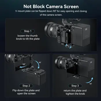 SMALLRIG V-Mount Battery Plate,V Lock Battery Plate with Dual for V Mount Battery,DSLR Camera,Tripod-4064B detail image