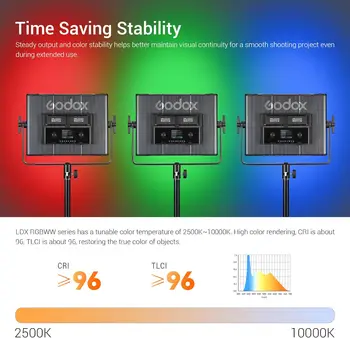 Godox-LDX50R Ldx50 R RGB LED Video Light 63W 2500K-10000K LED Panel Light for Vlogging Soft Lights for Photography detail image