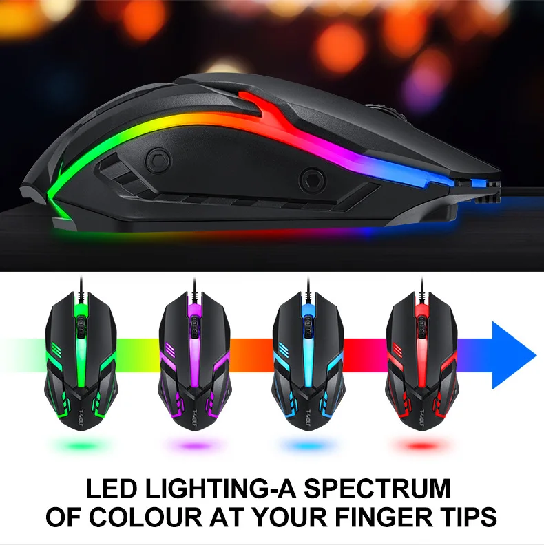 Excellent Wired 4 in 1 Gaming Keyboard Mouse Pad Set With Mechanical Feeling 3 Backlight for Computer Laptop
