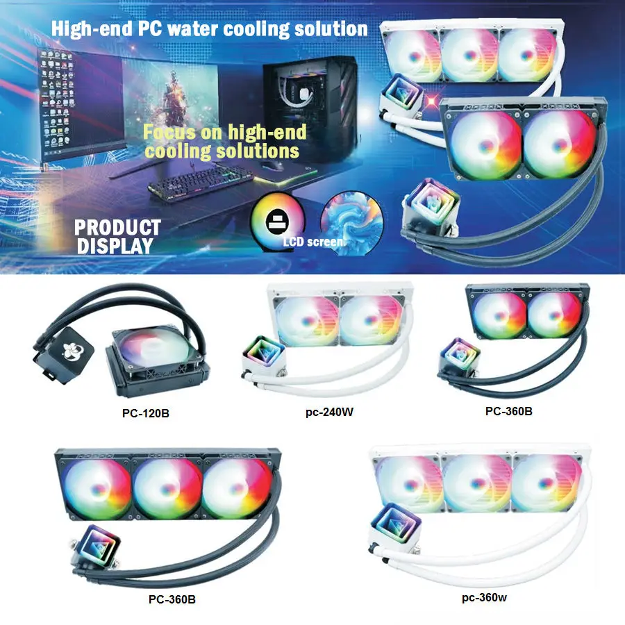 360mm ARGB AIO CPU Liquid Cooler High Performance 3x120mm PWM Fans ...