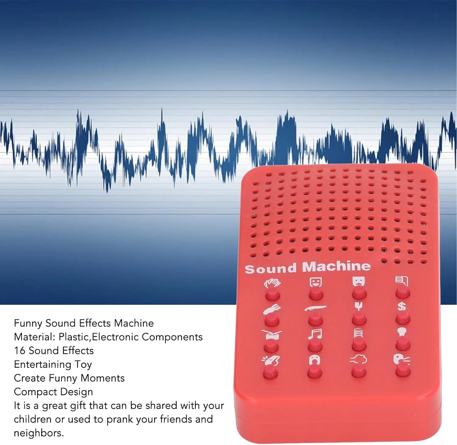 Customize Germany Popular Exquisite 16 Buttons Funny Sound Box Noise Maker Electronic Voice Effect Speaker