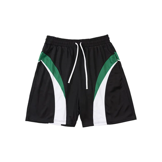 2024 Street style patchwork mesh shorts Casual sports men's and women's motorcycle style loose quarter shorts