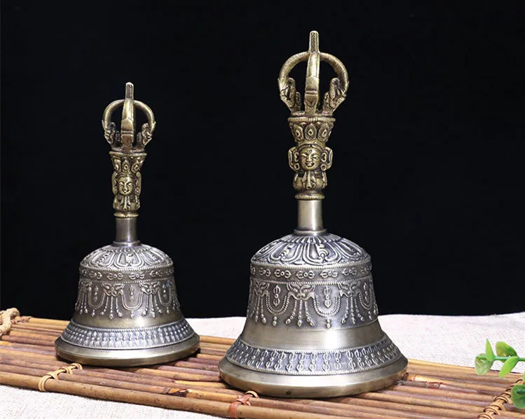 Mikinona 1Pc Vajra Baby Necessities Tibetan Bells Temple Bell Tibetan Hand  Bell Bronze Bell feng Shui Musical Toy Baby Supplies Buddhism Bell Gold