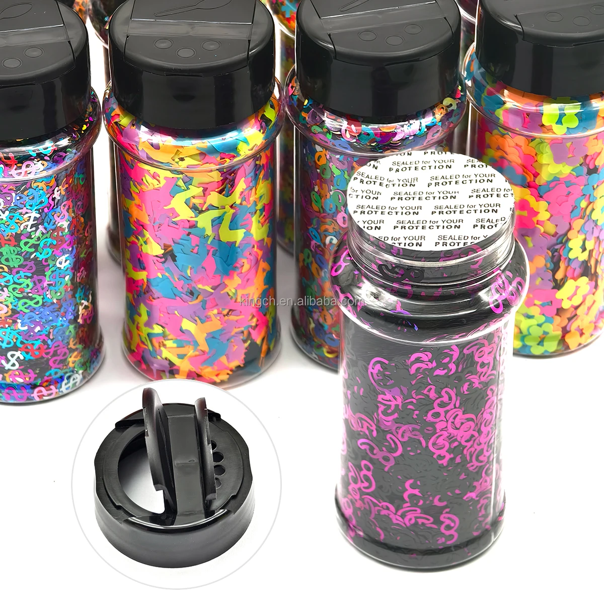 product us warehouses 24 bottles holographic nail sequins shapes mixed iridescent nail glitter flakes heart manicure decorations sets-7
