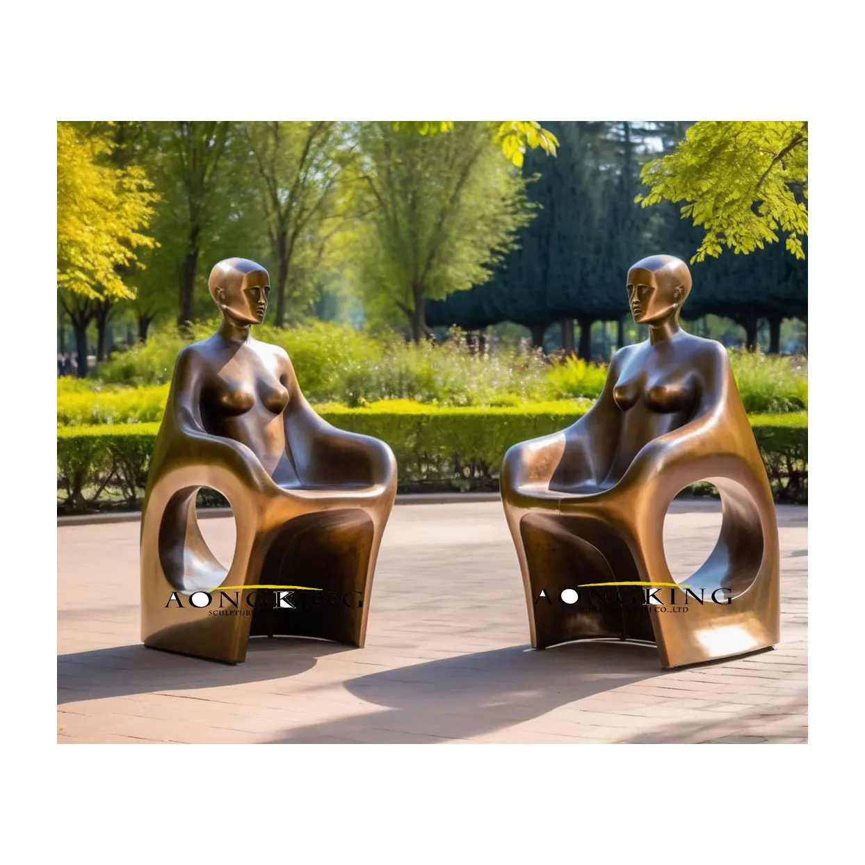 メランコリー像をフィーチャーした有名なブロンズ抽象フィギュア彫刻